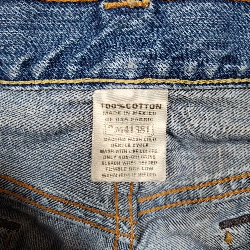 Polo Ralph Lauren Jeans Mens 32x28 Raw Hem Cut Off Medium Wash Classic Fit Denim